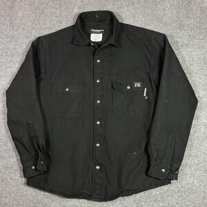 Wolverine FR Jacket Mens Large Black Canvas Flame Resistant Shirt Workwear